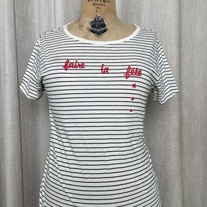 Scotch and Soda/Maison Scotch Striped Graphic Tee Shirt